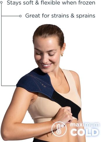 Tommie Copper BetterICE Ice Pack for Back & Shoulders - Reusable, Flexible, Leak-Free Gel Cold Compress with Adjustable Strap in Saudi Arabia