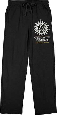 Supernatural Winchester Brothers Family Business Men's Black Graphic Sleep Pajama Pants in Saudi Arabia
