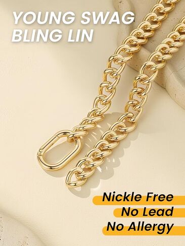 GOLDCHIC JEWELRY وصلة كوبية مكتنزة للنساء، قلادة سلسلة كبح بيان لها، قلادة ذهبية سميكة عصرية عيار 14 قيراط، هدايا مجوهرات سلسلة هيب هوب ميامي الكوبية، عرض 13/16/23 مم، طول 18/20/22 بوصة in Kuwait