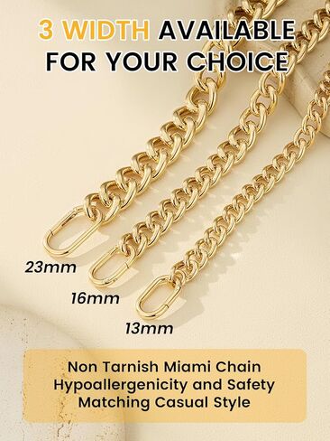 GOLDCHIC JEWELRY وصلة كوبية مكتنزة للنساء، قلادة سلسلة كبح بيان لها، قلادة ذهبية سميكة عصرية عيار 14 قيراط، هدايا مجوهرات سلسلة هيب هوب ميامي الكوبية، عرض 13/16/23 مم، طول 18/20/22 بوصة in Kuwait