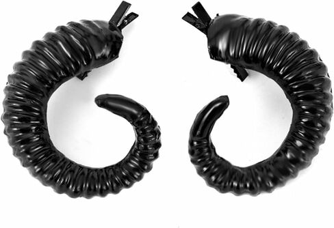 Furimuk Demon Horns Devil Headpiece Sheep Hair Clips Goat Horn Headdress for Halloween Party Evil Cosplay Costume (1, Black, Medium) in Saudi Arabia