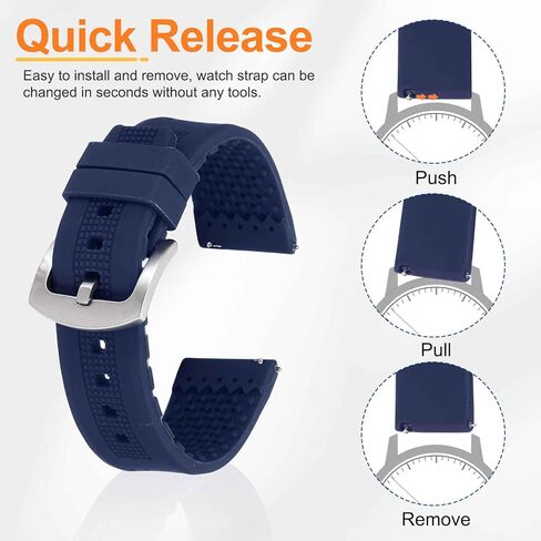 HARFINGTON Silicone Watch Bands Soft Quick Release Rubber Watch Bands with Buckle for Men Women in Saudi Arabia