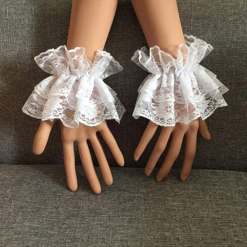 ASVNRES Lolita Lace Gloves Hand Sleeve for Womens Girls, Sexy Lace Elastic Bracelet for Halloween Wedding (1 Pairs) in Saudi Arabia
