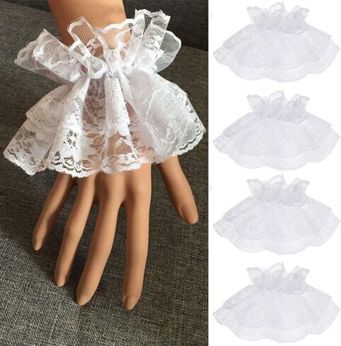 ASVNRES Lolita Lace Gloves Hand Sleeve for Womens Girls, Sexy Lace Elastic Bracelet for Halloween Wedding (1 Pairs) in Saudi Arabia