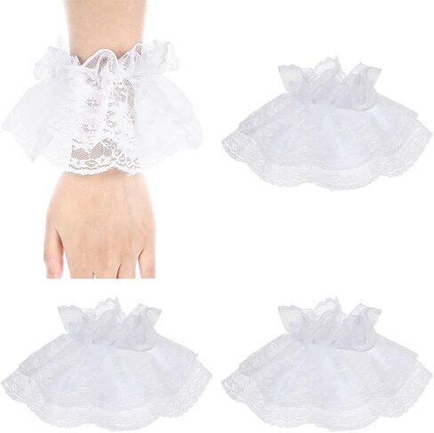 ASVNRES Lolita Lace Gloves Hand Sleeve for Womens Girls, Sexy Lace Elastic Bracelet for Halloween Wedding (1 Pairs) in Saudi Arabia