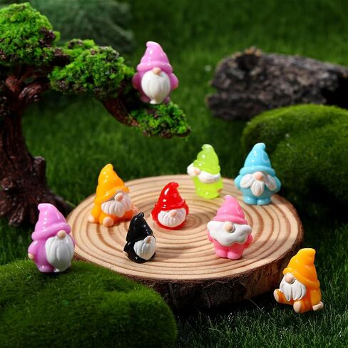 35 Pcs Mini Resin Gnomes 7 Colors Tiny Gnomes Miniature Figurines Miniature Gnome Figurines Mini Gnome Decor for Garden Landscape Outdoor Patio Yard Lawn Dollhouse Potted Plant Decor in Saudi Arabia