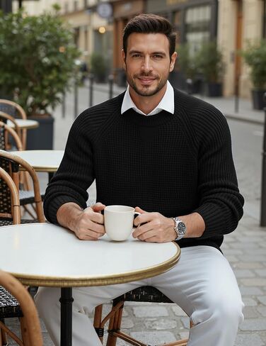 رجل Crewneck سترة الخريف عادية الهراء بلوفر مغزول سترة محكم الرجال موضة متماسكة كم طويل البلوزات in Saudi Arabia