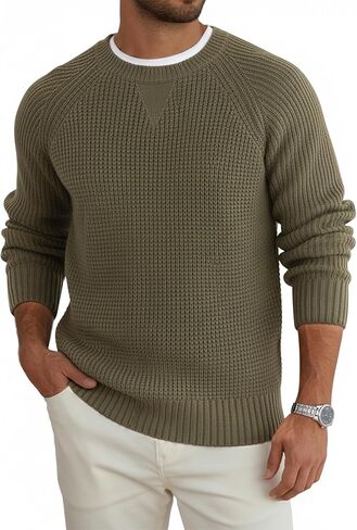 رجل Crewneck سترة الخريف عادية الهراء بلوفر مغزول سترة محكم الرجال موضة متماسكة كم طويل البلوزات in Saudi Arabia