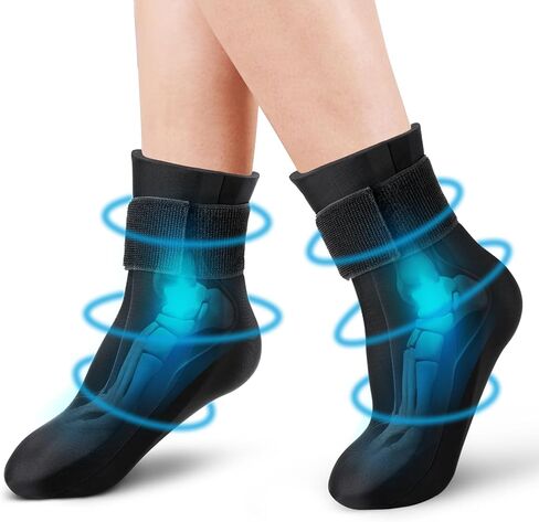 Tolaccea Reusable Gel Cold Therapy Sock for Hot & Cold Therapy, Ankle Foot Ice Pack Wrap for Injuries, Instant Pain Relief for Achilles Tendonitis, Plantar Fasciitis, Foot Heel -1pcs in Saudi Arabia