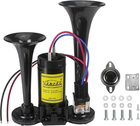 Air Horn 135db 12V Trumpet Air Horn with Compressor Easy Install for Any 12V Vehicles Trucks Lorrys Trains Boats Cars Vans in Kuwait
