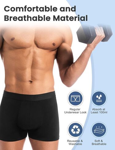 Varmax Incontinence Underwear for Men, Cotton Reusable Washable Leakproof Boxer Briefs, Heavy Flow Bladder Leak Men's Incontinence Underwear in Saudi Arabia