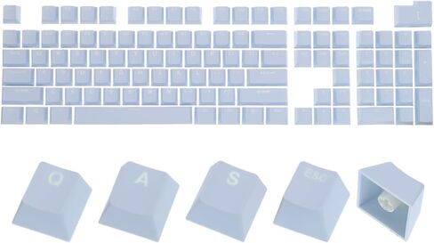 MECCANIXITY 104 Key PBT Keycap Set OEM Profile Double Shot 60% for 61/68/87/98/100/104 Keys Mechanical Keyboard Layout, Black in Kuwait