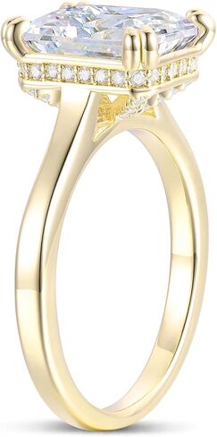 14K Gold Moissanite Rings 14K Gold 4ct Radiant Cut Moissanite Engagement Ring D Color VVS Moissanite Rings for Women in Saudi Arabia