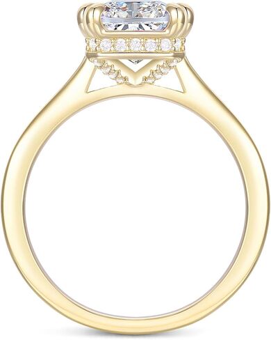 14K Gold Moissanite Rings 14K Gold 4ct Radiant Cut Moissanite Engagement Ring D Color VVS Moissanite Rings for Women in Saudi Arabia