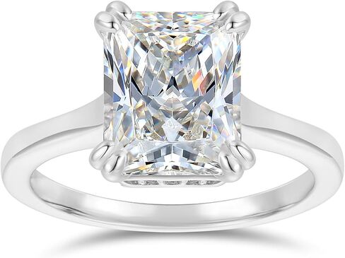 14K Gold Moissanite Rings 14K Gold 4ct Radiant Cut Moissanite Engagement Ring D Color VVS Moissanite Rings for Women in Saudi Arabia
