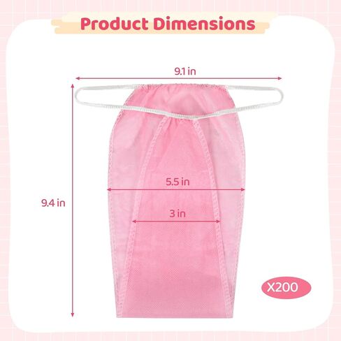 200 قطعة سراويل داخلية غير منسوجة للاستعمال مرة واحدة، سراويل داخلية وردية للنساء، سراويل داخلية للاستعمال مرة واحدة للتسمير بالرش، سراويل داخلية مسامية للساونا، المنتجعات الصحية، السفر، تسمير البشرة in Kuwait