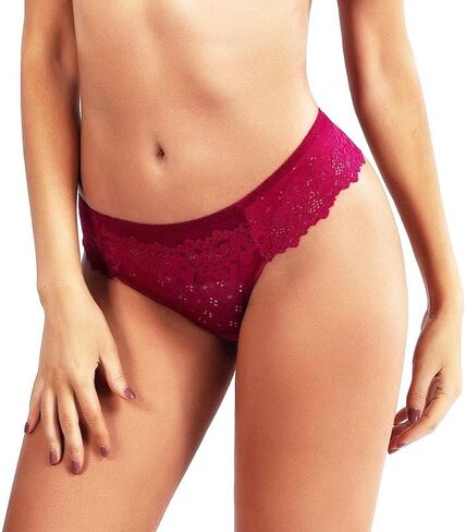 Lace Thong Panties for Women - Low Rise Cheeky Bikini Underwear with Cotton Crotch,Sizes S-XL in Saudi Arabia