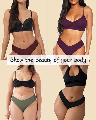 Thongs for Women Soft Low Rise Sexy Thong Ladies Panties Womens Underwear Invisible Bikini Briefs 6 Pack S-XL in Saudi Arabia