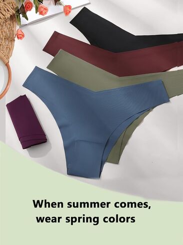 Thongs for Women Soft Low Rise Sexy Thong Ladies Panties Womens Underwear Invisible Bikini Briefs 6 Pack S-XL in Saudi Arabia