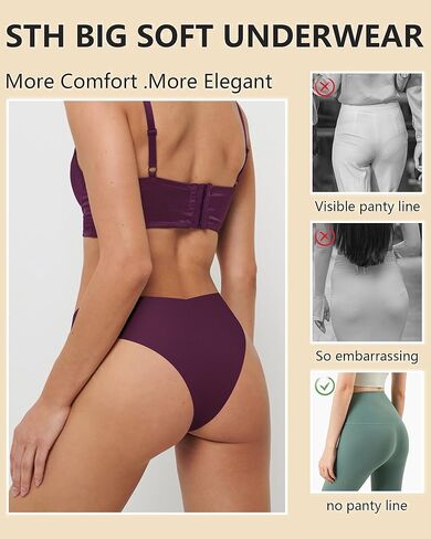 Thongs for Women Soft Low Rise Sexy Thong Ladies Panties Womens Underwear Invisible Bikini Briefs 6 Pack S-XL in Saudi Arabia
