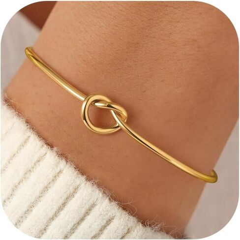 72ore Love Bracelet Two Tone Love Knot Bracelet Two Tone Jewelry for Woman Gold Bangle Adjustable Cuff Bracelets Christmas Gifts in Saudi Arabia
