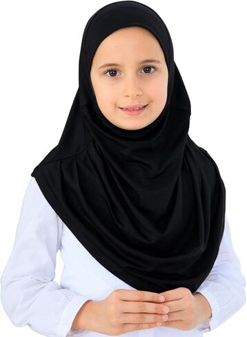 برين جاهز لارتداء الحجاب للفتيات، وشاح إسلامي ناعم من الفسكوز للأطفال، ملابس إسلامية فورية للنساء لشهر رمضان والعيد in Saudi Arabia