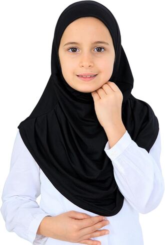 برين جاهز لارتداء الحجاب للفتيات، وشاح إسلامي ناعم من الفسكوز للأطفال، ملابس إسلامية فورية للنساء لشهر رمضان والعيد in Saudi Arabia