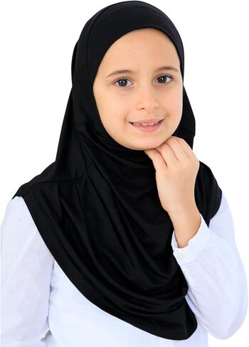 برين جاهز لارتداء الحجاب للفتيات، وشاح إسلامي ناعم من الفسكوز للأطفال، ملابس إسلامية فورية للنساء لشهر رمضان والعيد in Saudi Arabia