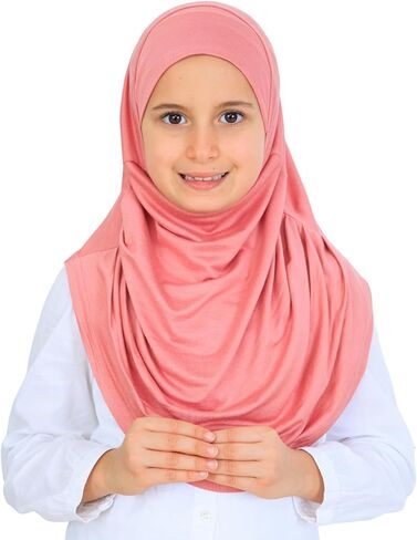برين جاهز لارتداء الحجاب للفتيات، وشاح إسلامي ناعم من الفسكوز للأطفال، ملابس إسلامية فورية للنساء لشهر رمضان والعيد in Saudi Arabia