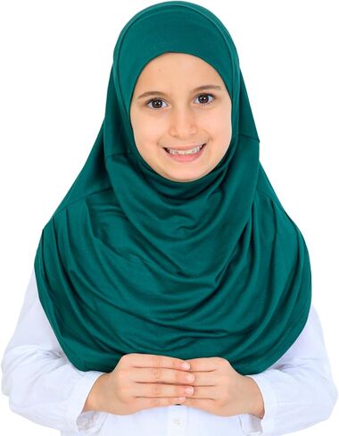 برين جاهز لارتداء الحجاب للفتيات، وشاح إسلامي ناعم من الفسكوز للأطفال، ملابس إسلامية فورية للنساء لشهر رمضان والعيد in Saudi Arabia
