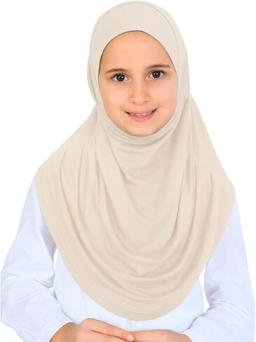 برين جاهز لارتداء الحجاب للفتيات، وشاح إسلامي ناعم من الفسكوز للأطفال، ملابس إسلامية فورية للنساء لشهر رمضان والعيد in Saudi Arabia