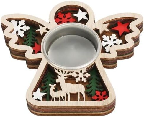 Christmas Wooden Tealight Holder Rustic Festive Cutout MDF Candle Plate for Holiday Table Decor Photo Prop Gift, Christmastree in Saudi Arabia