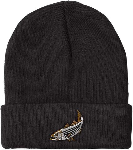 Beanies for Men Striped Bass Embroidery Winter Hats for Women Skull Cap 1 Size in Saudi Arabia