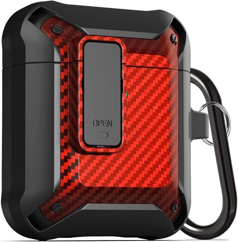 Upgraded Armor Secure Lock Airpod Case for Men Lock with Cleaner kit, Shockproof Protective Case for Apple AirPod 2&1 Wireless Cases Women in Kuwait