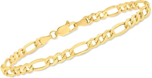 Ross-Simons 4.2mm 14kt Yellow Gold Figaro-Link Bracelet in Saudi Arabia