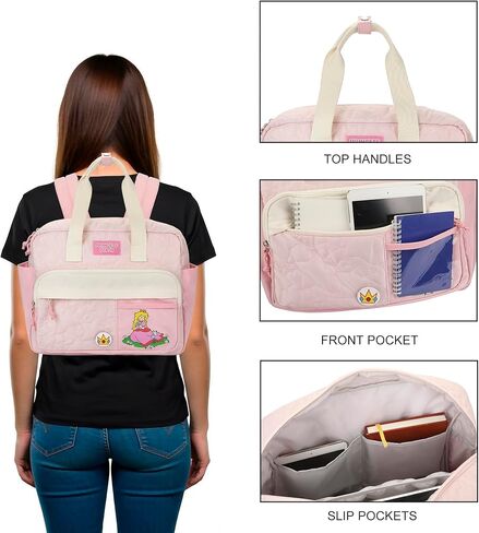 Bioworld Super Mario Bros Pink Mini Backpack with Character Icons and Adjustable Straps in Saudi Arabia