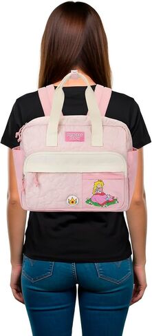 Bioworld Super Mario Bros Pink Mini Backpack with Character Icons and Adjustable Straps in Saudi Arabia