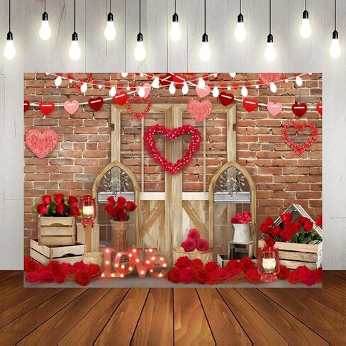 7x5 ft Pink Rose Flowers Backdrop Pink Floral Wall Valentine's Day Photography Background Valentine's Mother's Day Wedding Party Decor Banner Photo Booth Props in Saudi Arabia