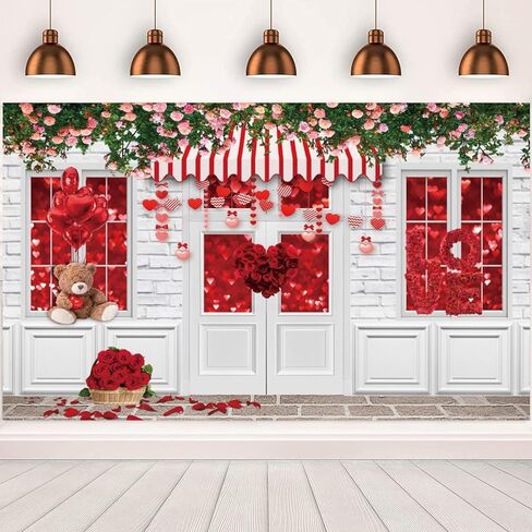 7x5 ft Pink Rose Flowers Backdrop Pink Floral Wall Valentine's Day Photography Background Valentine's Mother's Day Wedding Party Decor Banner Photo Booth Props in Saudi Arabia