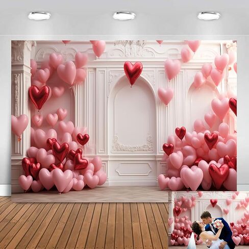 7x5 ft Pink Rose Flowers Backdrop Pink Floral Wall Valentine's Day Photography Background Valentine's Mother's Day Wedding Party Decor Banner Photo Booth Props in Saudi Arabia