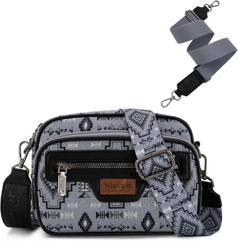 Wrangler Aztec Crossbody Bags for Women Crossbody Purse Shoulder Handbag Crossover Bag with Two Replaceable Strap in Saudi Arabia