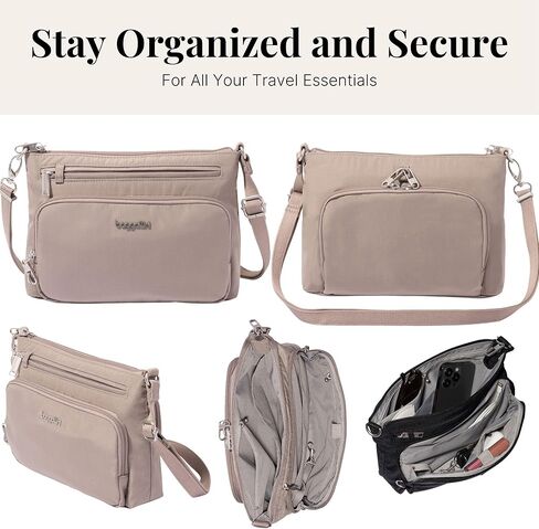 Securtex Anti-Theft Keepsake Crossbody - 9.8"x7"x1.9" Travel Safe Bag w/Locking Zippers, Slash-Resistant, RFID in Saudi Arabia