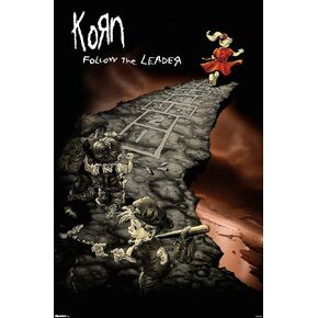 Korn - ملصق حائط Follow The Leader، مقاس 34 بوصة طولًا × 22.4 عرضًا، إصدار غير مؤطر in Kuwait