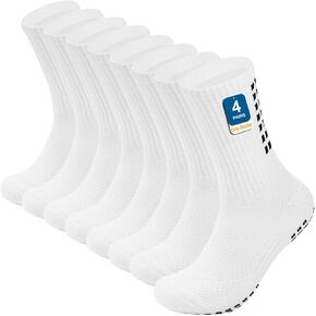 4-Pair Anti-slip Grip Soccer Socks Men Women Cushioned Sports Sock Rugby Yoga Basketball Running Hiking Work in Saudi Arabia