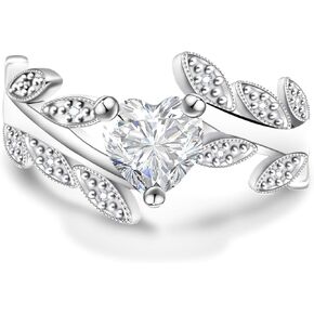Moissanite Wedding Rings for Women 925 Sterling Silver Wedding Band 1ct D Color VVS1 Lab Created Half Eternity Anniversary Rings for Her 18K White Gold Plated Size 6-8 in Saudi Arabia