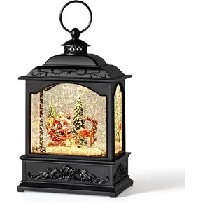 هدايا فانوس كرة الثلج لعيد الميلاد، شجرة عيد الميلاد المتلألئة وسانتا والأيائل المضاءة ديكورات منزلية موسيقية مع مؤقت، ديكور شجرة الرنة سانتا، USB أو بطارية تعمل in Kuwait