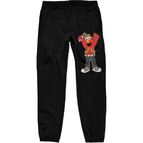 بنطال رياضي برسومات سوداء للرجال من Sesame Street Elmo يحمل ميكروفون in Kuwait