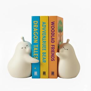 نهايات الكتب المزخرفة من Hug Pear، نهايات كتاب لطيفة لحمل الكتب، سدادة حامل كتب سيراميك إبداعية للمنزل، مكتب المكتب، تزيين رف الكتب (أصفر غير لامع) in Kuwait