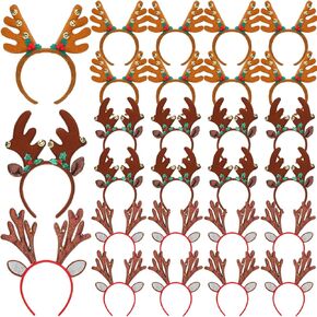 Riceshoot 24 قطعة عيد الميلاد قرن الوعل عقال الرنة عقال الغزلان أفخم آذان قرون زي الشعر هوب لحفلة عيد الميلاد in Kuwait