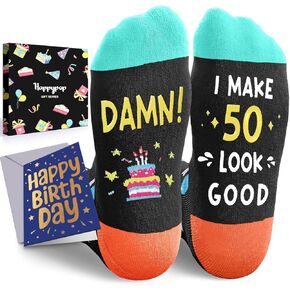 هدايا عيد ميلاد HAPPYPOP الأربعين - هدايا للرجال في الأربعينيات من العمر، جوارب عيد الميلاد الأربعين مع بطاقة تهنئة، أفكار هدايا لامرأة تبلغ من العمر 40 عامًا in Kuwait